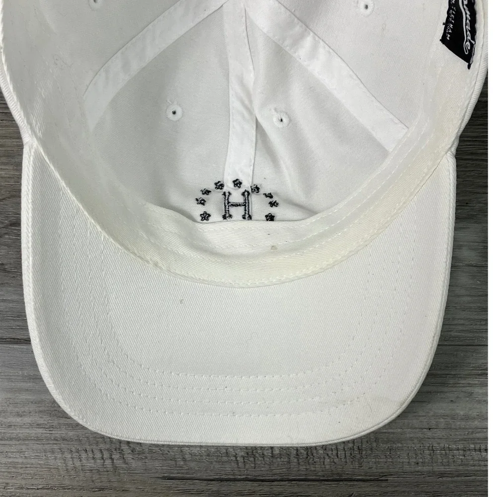 HUF Worldwide White Cotton Dad Hat Adjustable Strapback Star H Logo Cap VN114910